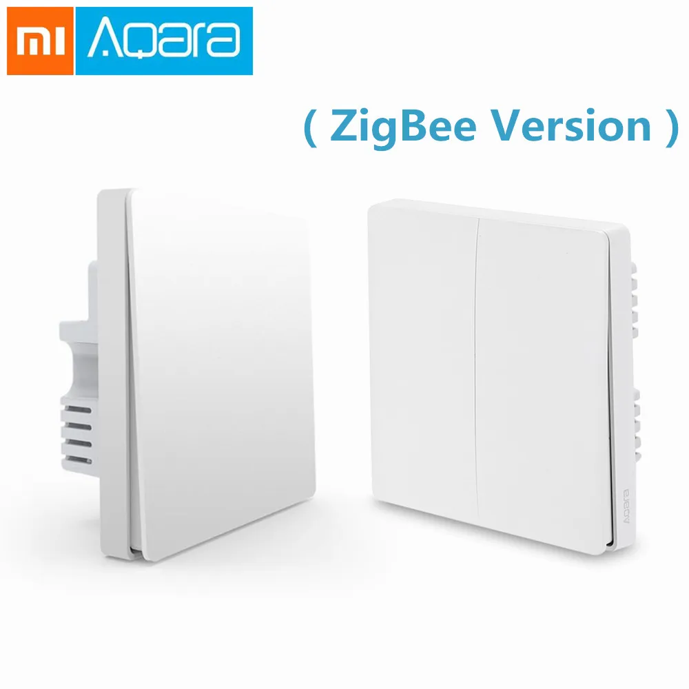 

Original Xiaomi Aqara Smart Light Wall Switch ZigBee Version One Double Key Smartphone APP Phone Remote Control Home Device