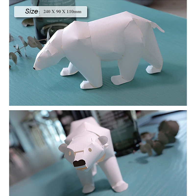 3D полярный медведь бумажная модель набор бумажное ремесло пазлы Развивающие DIY