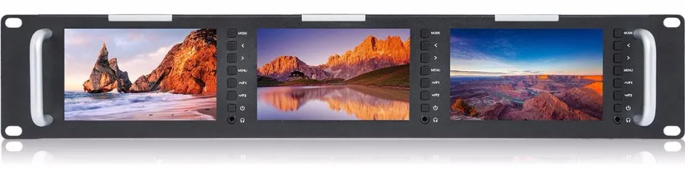 FEELWORLD T51 тройной " 2RU 800X480 вещания ЖК-монитор для установки в стойку с 3G-SDI, HDMI, AV вход и выход