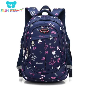 

17inch Butterfly Printing School Backpack Girls School Backpack Beautiful Shouler Bags For Kid School Bags Black