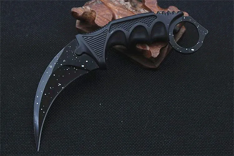 CS Cold CSGO karambit нож Тактический охотничий нож Открытый походный Карманный стальной фиксированный нож ножи для выживания спасательные инструменты edc - Цвет: blackdot