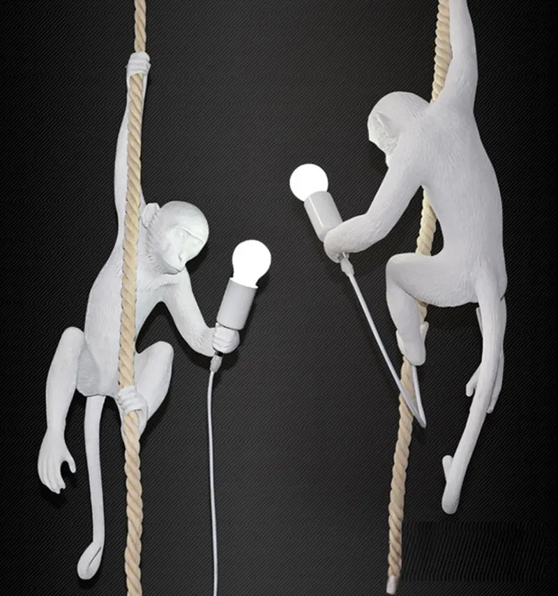 Современный Креативный художественный торшер с обезьяной в стиле лофт ручной работы из смолы, стоячий светильник с обезьяной для украшения выставочного зала