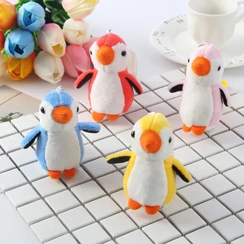 

FREE SHIPPING BY DHL 100pcs/lot 2019 New Cute Plush Penguin Keychains Lovely Colorful Penguin Keyrings for Kids Gifts