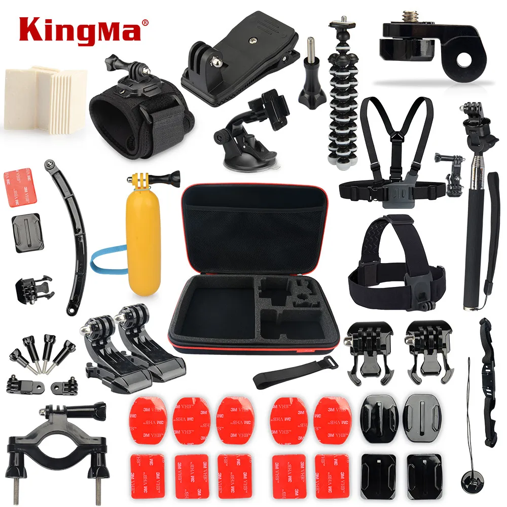 ФОТО KingMa Gopro hero 5 Accessories kit for gopro hero 4 3+ 3 SJCAM M10 SJ4000 SJ5000 SJ7000 SJ9000 Xiaomi yi sjcam Accessories sets