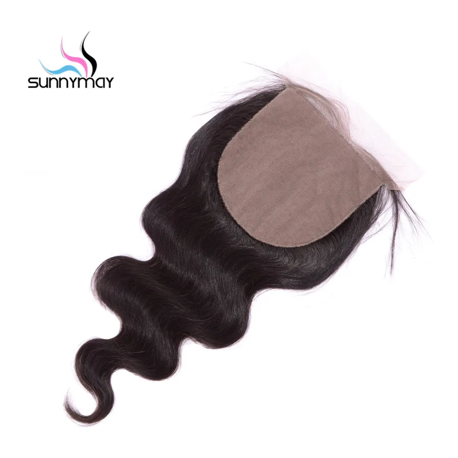 Sunnymay Unprocessed Brazilian Virgin Hair Body Wave Silk Base 5x5 Lace Closure Bleached knots With Baby Hair Free Shipping brazilian-body-wave-hair-with-closure