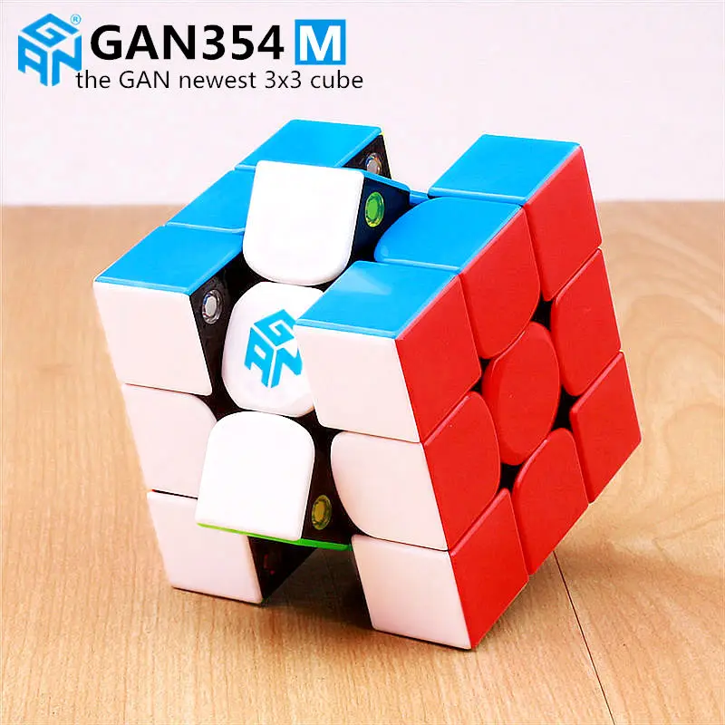 Beste Gan 354 M Magnetische puzzel magic speed cube 3x3 sticker minder professionele Gan354 M magneten speed cubo magico GAN354M speelgoed voor kid