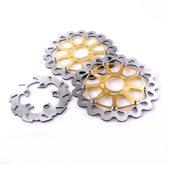 

3Pcs Motorbike Front Rear Brake Disc Rotors Set for Suzuki TL1000R GSXR 600 750 TL1000S GSXR600 GSXR750 Floating Gold