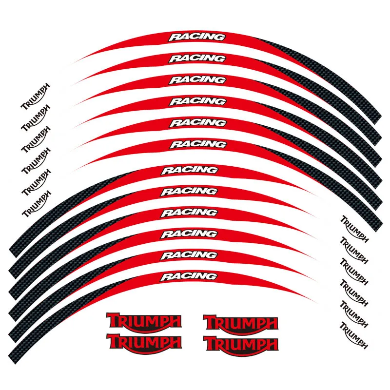 Новинка, высокое качество, 12 шт., подходит для мотоцикла, наклейка для колес, в полоску, светоотражающий обод для TRIUMPH - Цвет: 3