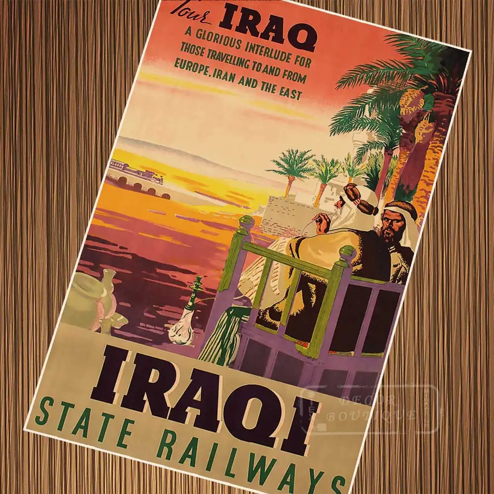 Middle East Iraqi Airways Baghdad Iraq Vintage Railroad Airline Travel Advertisement Poster Collectibles Souvenirs Travel Memorabilia Middle East Iraqi Airways Baghdad Iraq Vintage Railroad Airline Travel Advertisement Poster Collectibles Souvenirs Travel Memorabilia