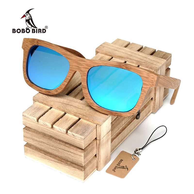 

BOBO BIRD BG003c Handmade Polarized Sunglasses 2017 Popular Design Bamboo Frame With Wooden Box Women Simply Eyewear Sun Glasses