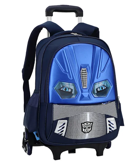Kids Wheels Removable Trolley Backpack Wheeled Bags Children School Bag