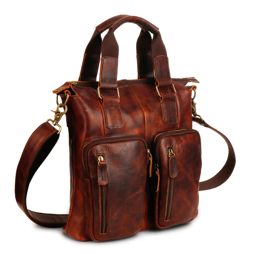 

Vintage Genuine Leather Bag 12" Messenger Handmade Briefcase Crossbody Shoulder Bag luxury handbags March 11