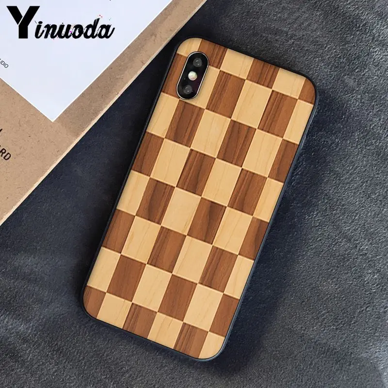 Клетчатый чехол Yinuoda в шахматную клетку для телефона iphone SE 2020 8 7 6 6S 6Plus X XS MAX 5 5S XR