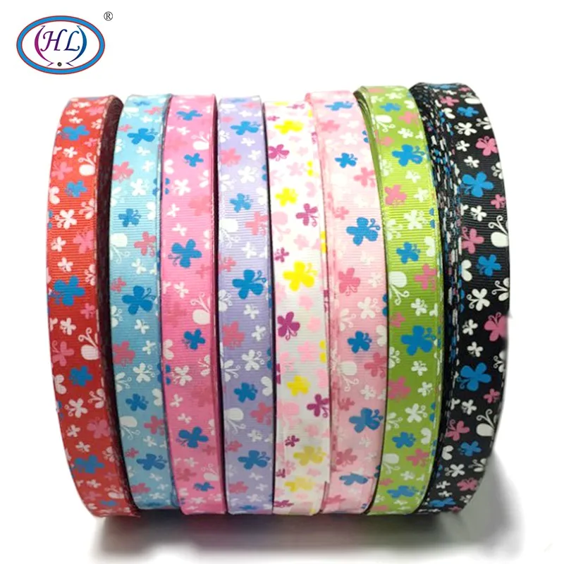 

HL 5/8"(15mm) 10 Meters/lot Butterfly Grosgrain Ribbons Wedding Party Decorative DIY Gift Box Wrapping Belt Making Hair Bows