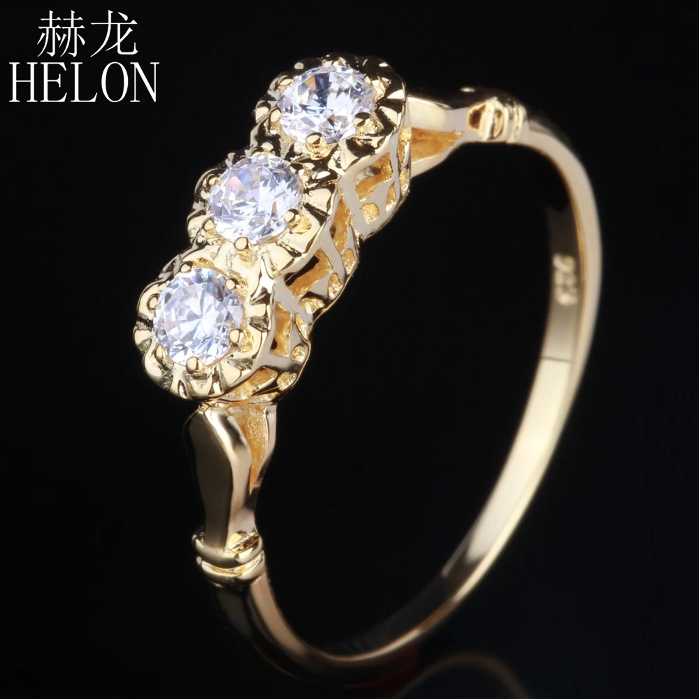 HELON женское изысканное ювелирное изделие однотонное 14 к желтое золото 3 мм