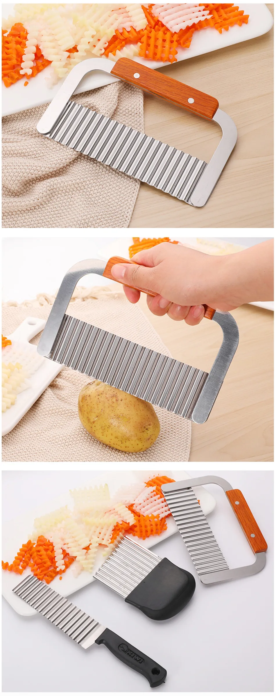 Творческий нержавеющая сталь картофеля тесто волны фигурный резак слайсер домашний кухонный, для овощей чип лезвие нож кухонные инструменты 1 шт