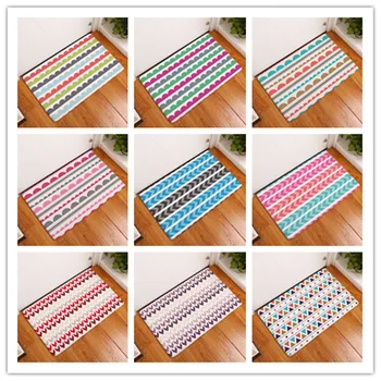 

2018 Floor Mats Famous Color stripe Printed Bathroom Kitchen Carpets Doormats Cat Floor Mat for Living Room Anti-Slip Tapete