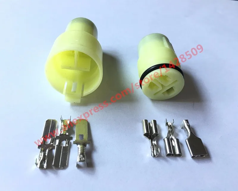 10 Sets 3 Pin 6.3 Automobile Waterproof Spark Plug Connector Female And Malein Connectors from