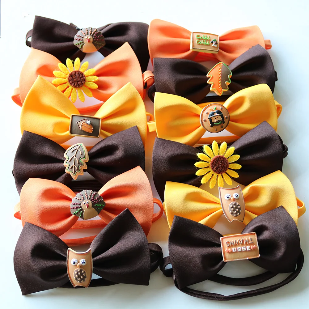 50pcs Thanksgivin Pet Grooming Accessories Pet Cat Dog Bow ...