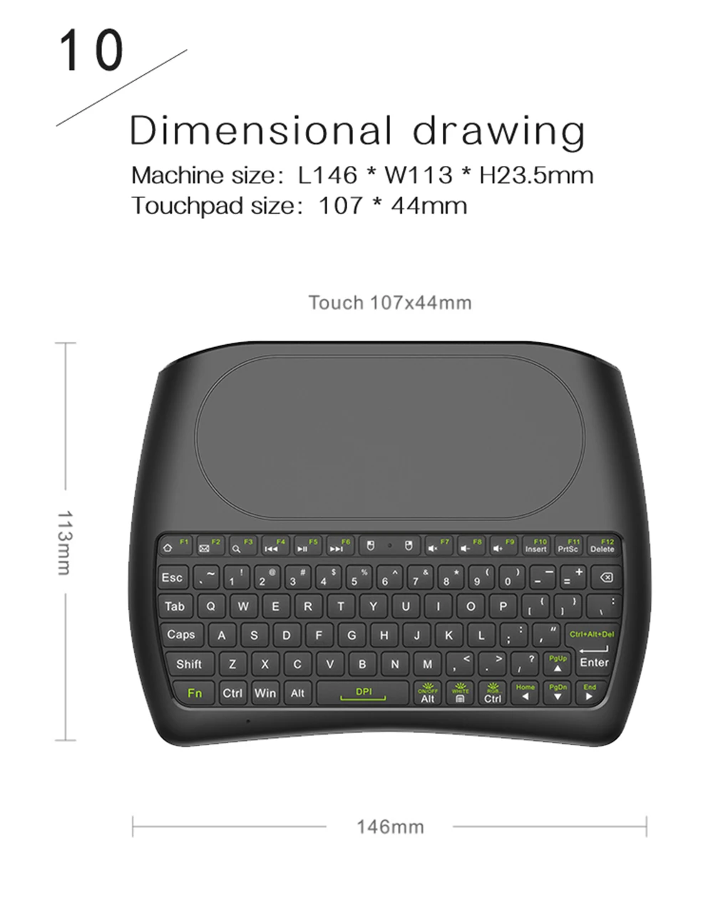D8-S 2,4G мини беспроводная клавиатура 7 цветов с подсветкой Air mouse с полной сенсорной панелью Smart дистанционное управление Обновление от i8 для ТВ коробка ПК