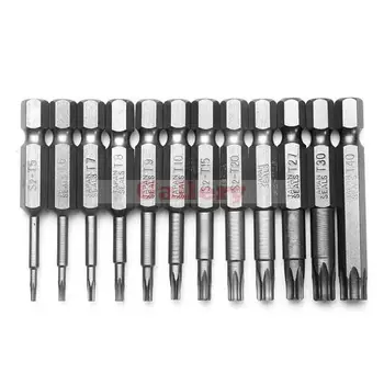 

Screwdriver Set Hand Tools 12pcs 1/4 Inch 50mm T5-t40 Magnetic Torx Bits 1 Screwdriver