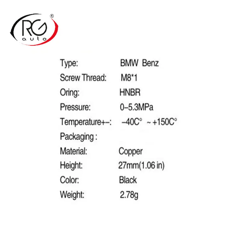 50pcs HNBR M8*1 A/C Valve Core R12 R134a HNBR Car A/C High Pressure Copper Valve Stem Core for BMW BENZ 27*2.1mm