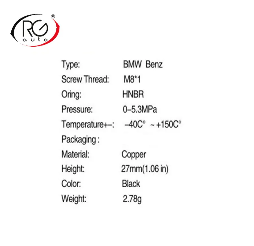 50 шт в наборе, HNBR M8* 1 A/C сердечник клапана R12 R134a HNBR автомобиля A/C высокой Давление Медь шток клапана стержень для BMW BENZ 27*2,1 мм