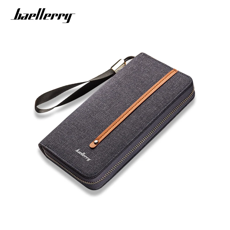 

Baellerry 2019 Luxury Brand Wallet Men Long Soft Canvas Wallets Male Zipper Purse Men Fashion High Capacity Vintage Clutch Bag