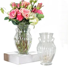Европейский Стиль Украшения дома и офиса вазы прозрачный Doublre уши Стекло ВАЗ, украшения для дома, гидропоники бутылки