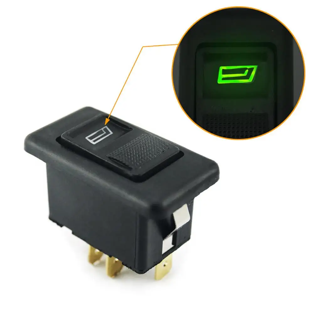 

20A Universal 5-pin Power Window Switch For All Cars with Green LED Light Button Switch 12V/24V