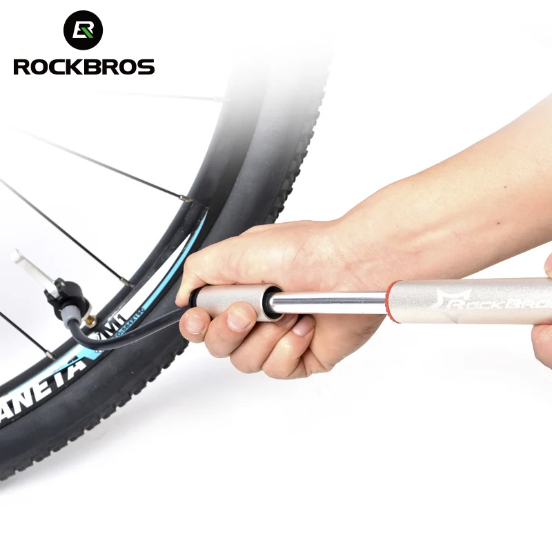 

Rockbros Road Bike MTB Alloy Cycling Bicycle Mini Hand Portable Pump Presta/Schrader Valve Tire Inflator Air Pump Skidproof