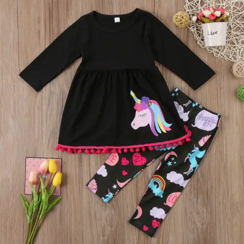 

Children Clothing Sets Outfit Costume For Kids Unicorn Suit 2019 Spring Toddler Girls Clothes Tracksuits For Girls Clothing Sets