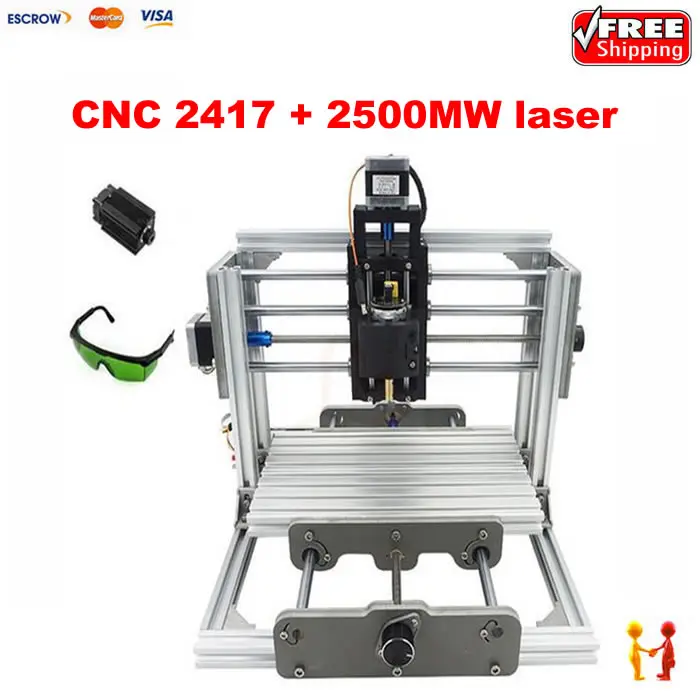 

CNC milling machine 2417 2500mw diy cnc engraver 3axis mini Pcb Pvc Carving router