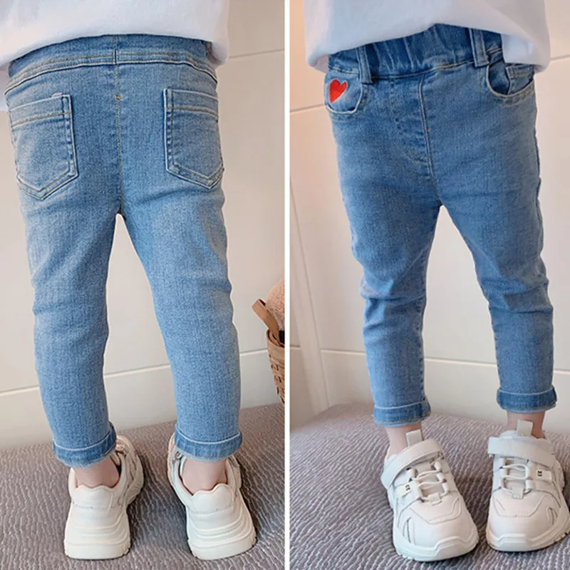 

Baby Jeans Children Long Denim Pants 2019 Spring Kids Girl Clothes Children Cotton Skinny Elastic Waist Jeans Trousers 2-7Years