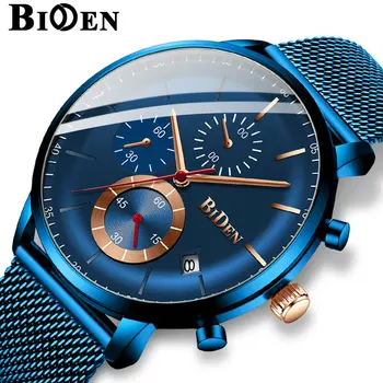 

Men Watch Top Luxury Brand BIDEN 2019 New Mens Business Fashion Casual Wristwatch Calendar Multi-functional Waterproof clock