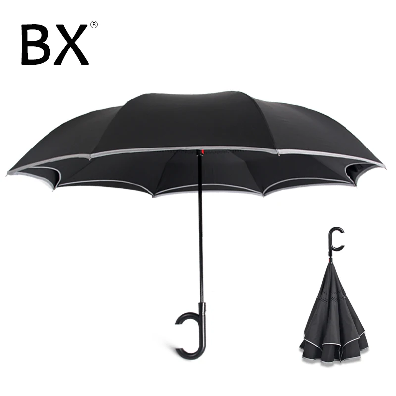 Double Layer Inverted Inverted Umbrella Is Light And Sturdy Pattern Magic Unicorn Star Reverse Umbrella And Windproof Umbrella Edge Night Reflection