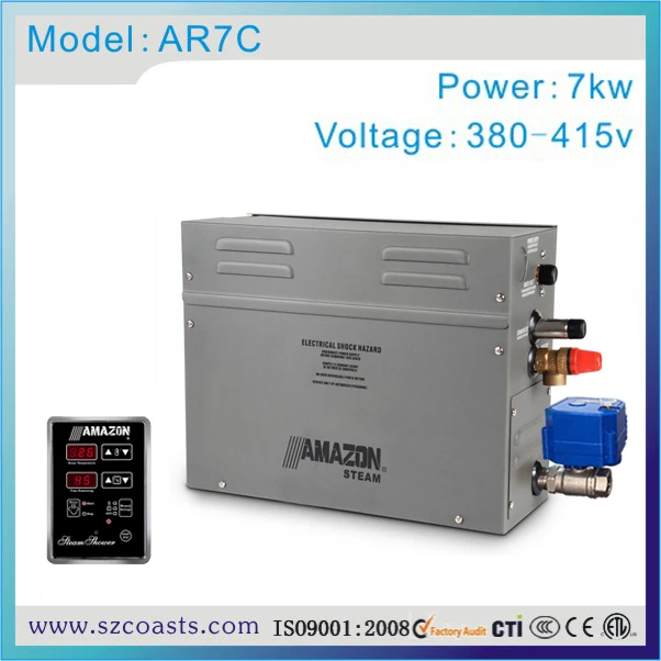 

Amazon 7KW 380-415V steam generator with TM60A controller for shower room and upgrade to automatic drain