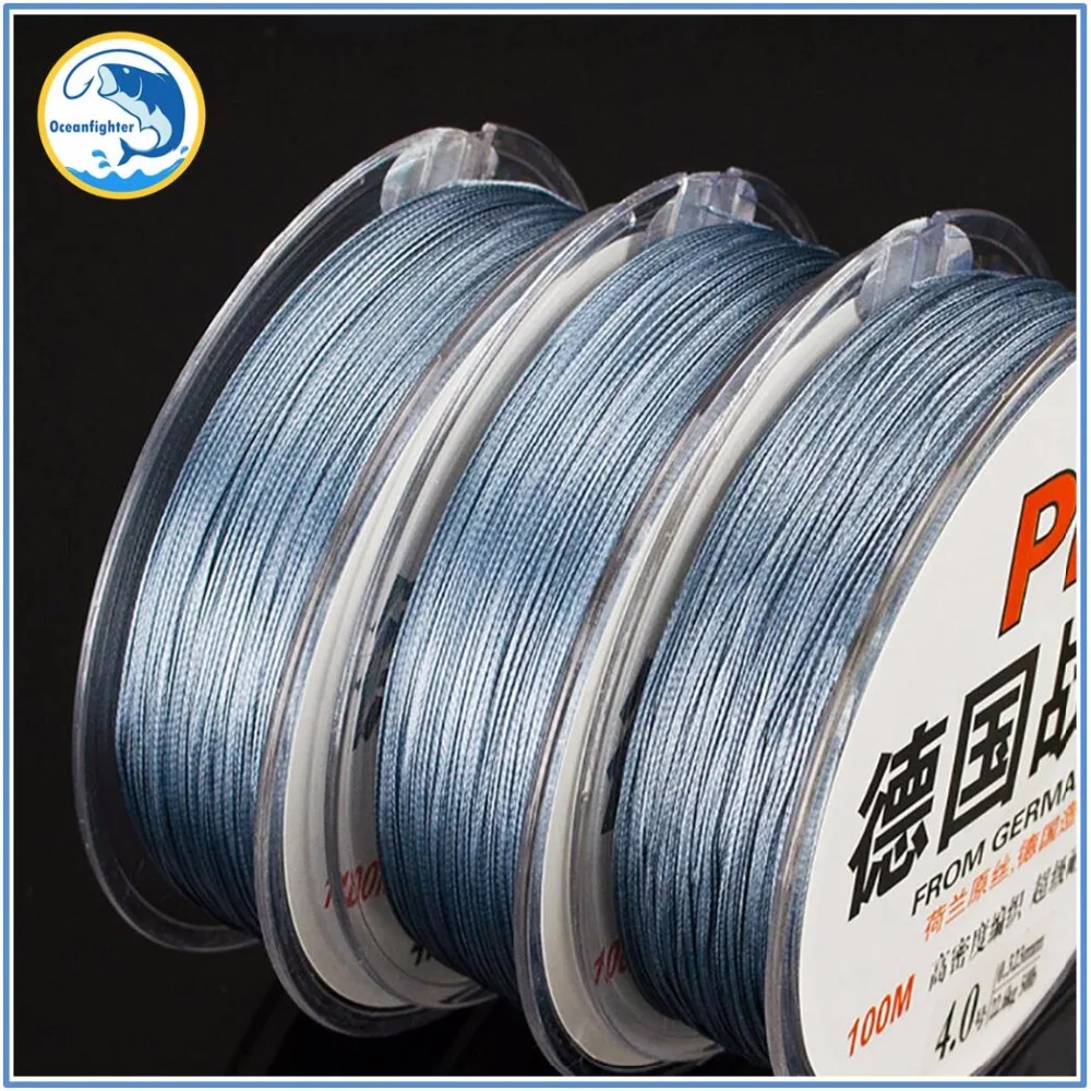 3Pcs 100M Fluorocarbon 8 Strands PE Fishing Line 18 110LB Heavy Duty