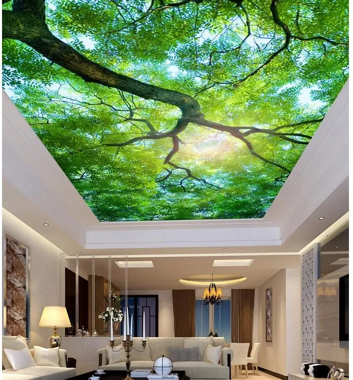 3д потолки фото цена Custom 3d Wall Mural Wallpaper Landscape Sky Ceiling Mural Wallpaper Sunlight Gr