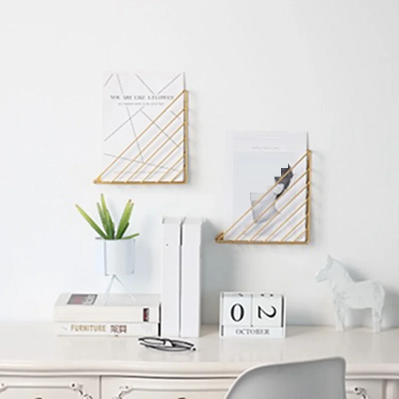 المطاوع الحديد تخزين الرف الشمال الديكور جدار مجلة رفوف مجلة المنظم الجرف حامل صحف المعيشة ديكورات للحائط