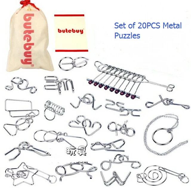 20PCS/Set Gift IQ Brain teaser Disentanglement Metal Wire Puzzles Game