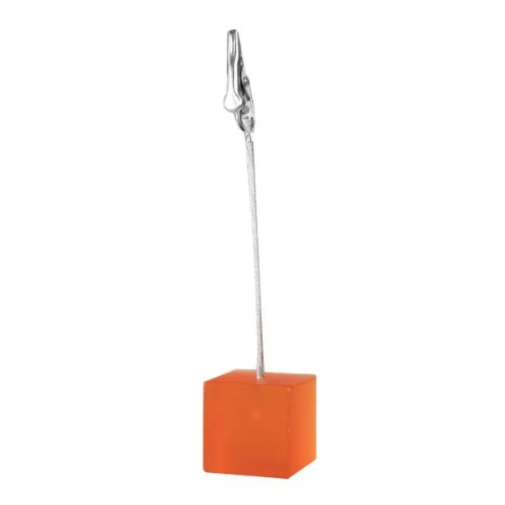 Cube Wire Memo Holder Paper Note Clip (Translucent Orange)in Clips from Office & School