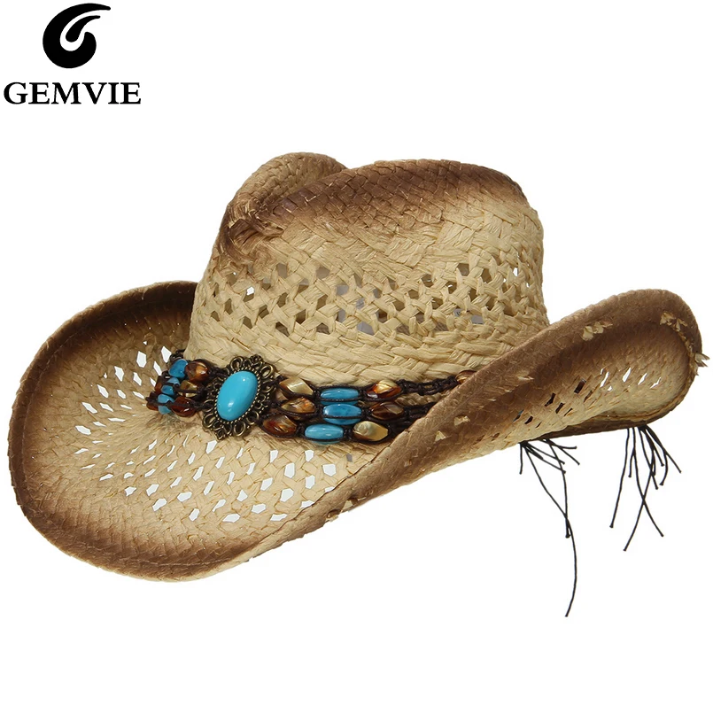 GEMVIE جديد راعية البقر قبعة صيفية القش قبعة للنساء حبة حزام قبعات رعاة البقر الغربية قبعة للرجال سيدة العصرية المنسوجة قبعة الشمس شاطئ كاب GEMVIE جديد راعية البقر قبعة صيفية القش قبعة للنساء حبة حزام قبعات رعاة البقر الغربية قبعة للرجال سيدة العصرية المنسوجة قبعة الشمس شاطئ كاب