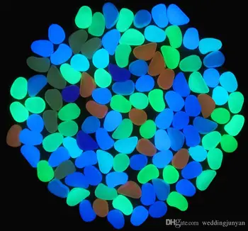 

Newest Decorative Gravel For Your Fantastic Garden or Yard 100pcs/pack Glow in the Dark Pebbles Stones for Walkway Eight colors