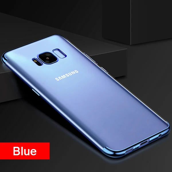 DCR ударопрочный роскошный мягкий ТПУ чехол для телефона samsung Galaxy S8 S9 S7 S6 Edge Plus Note 8 7 силиконовый чехол-накладка - Цвет: Blue