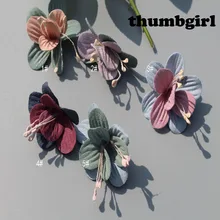 

120pcs/lot Corsage Flower sweet flower For girl hair clip Hair Accessories DIY Korean Double Color Stereo Flower without clip