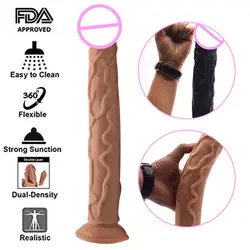 Негабаритных фаллоимитатор пенис искусственный пенис киска простаты Массажер мастурбация влагалища стимулирующий секс-игрушки для