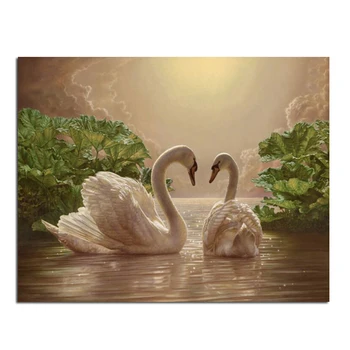 

Spring Swan 60x47cm New 100% Full Area Highlight Diamond Needlework Diy Diamond Painting Kit 3D Diamond Cross Stitch Embroidery