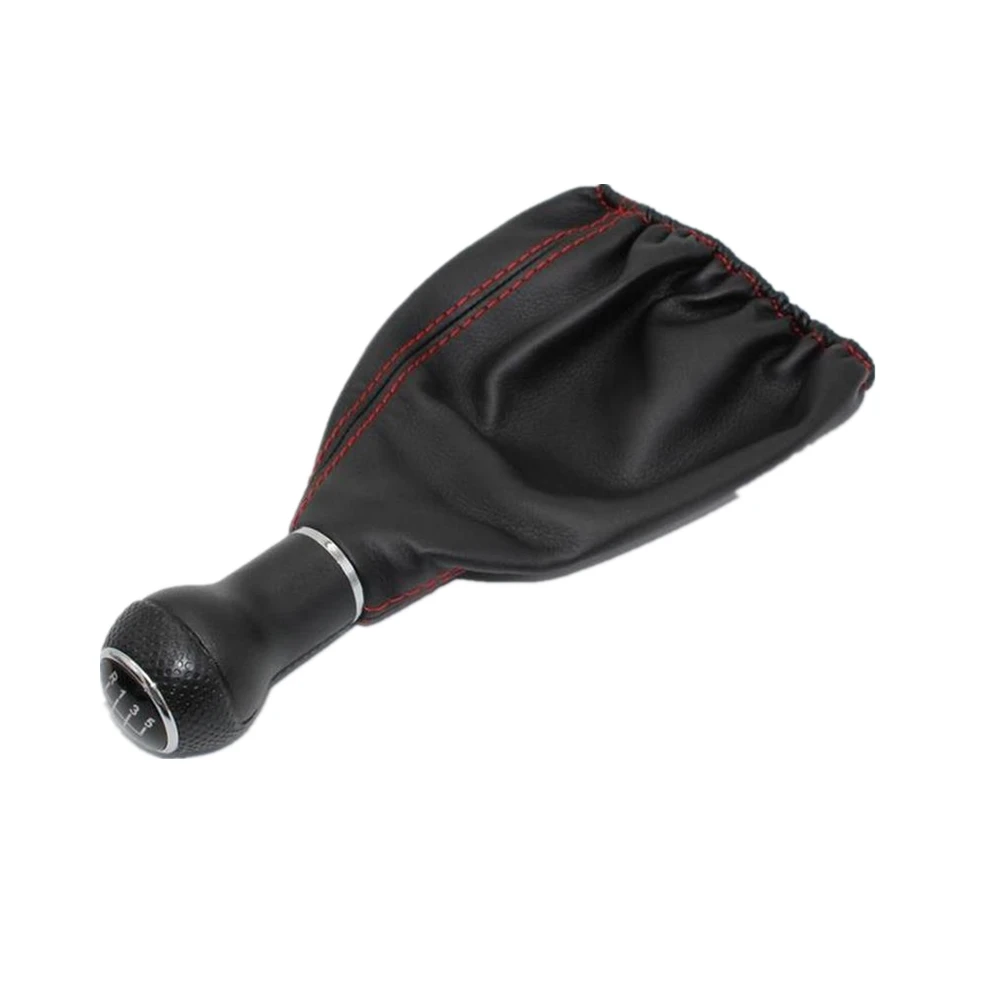 Для Seat Ibiza 1996 1997 1998 1999 2000 2001 авто-Стайлинг 5 Скорость автомобиля Шестерни Рычажная Ручка Рукоятка рычага переключения передач с свободного кроя из искусственной кожи красная линия