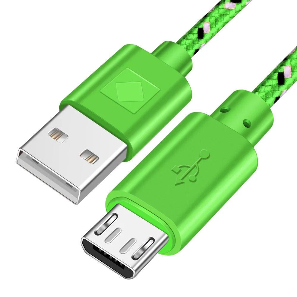 Олаф 1 м 2 м 3 м микро USB кабель нейлон Быстрая зарядка Телефон Зарядное устройство USB кабель для samsung Xiaomi huawei LG Android Microusb Кабели - Цвет: Green